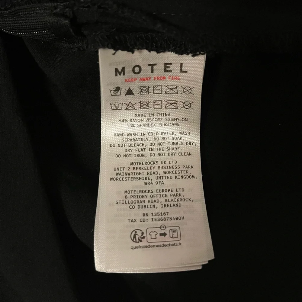 Motel Rocks Panolia Bow Front Bandeau Mini Dress in Tailoring Black - Picture 13 of 13